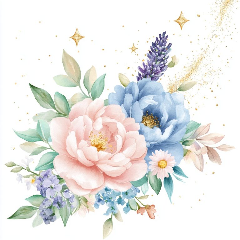 Pastel Floral Watercolor Bouquet