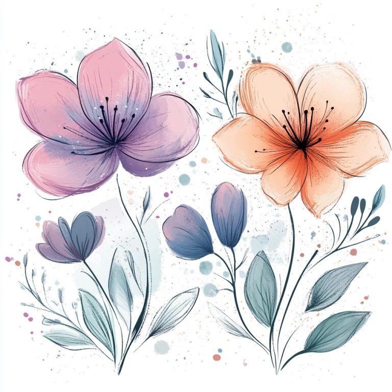 Pastel Flower Doodles Design