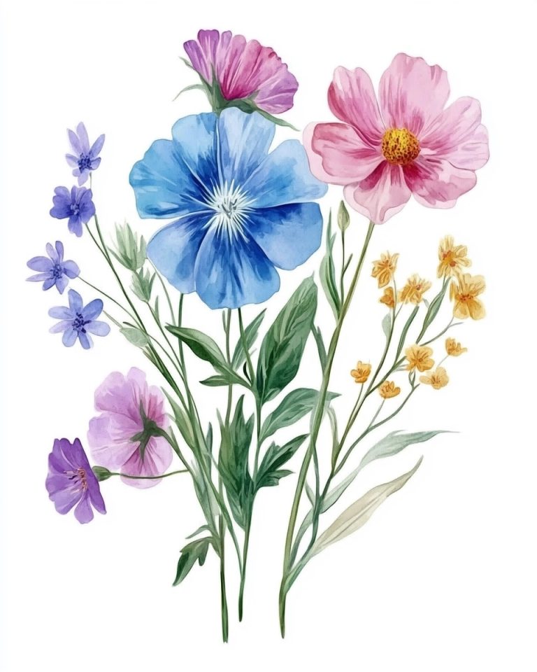 Pastel Flowers in Pixar Style