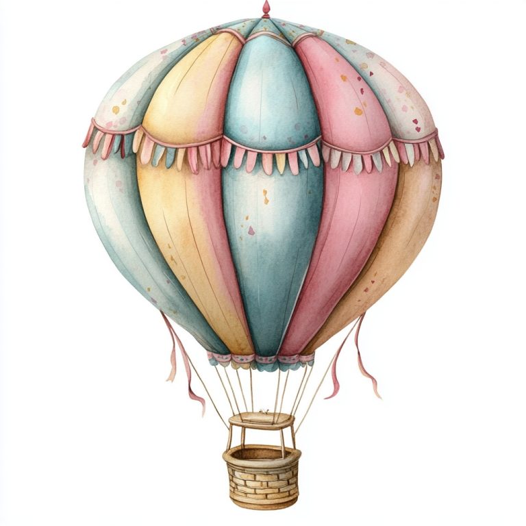 Pastel Hot Air Balloon Clipart