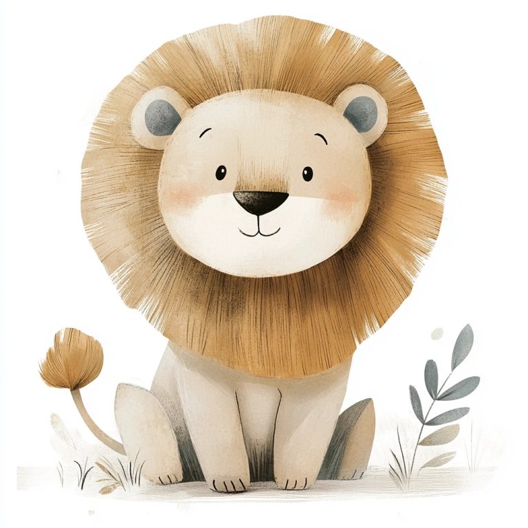 Pastel Lion Clipart Design