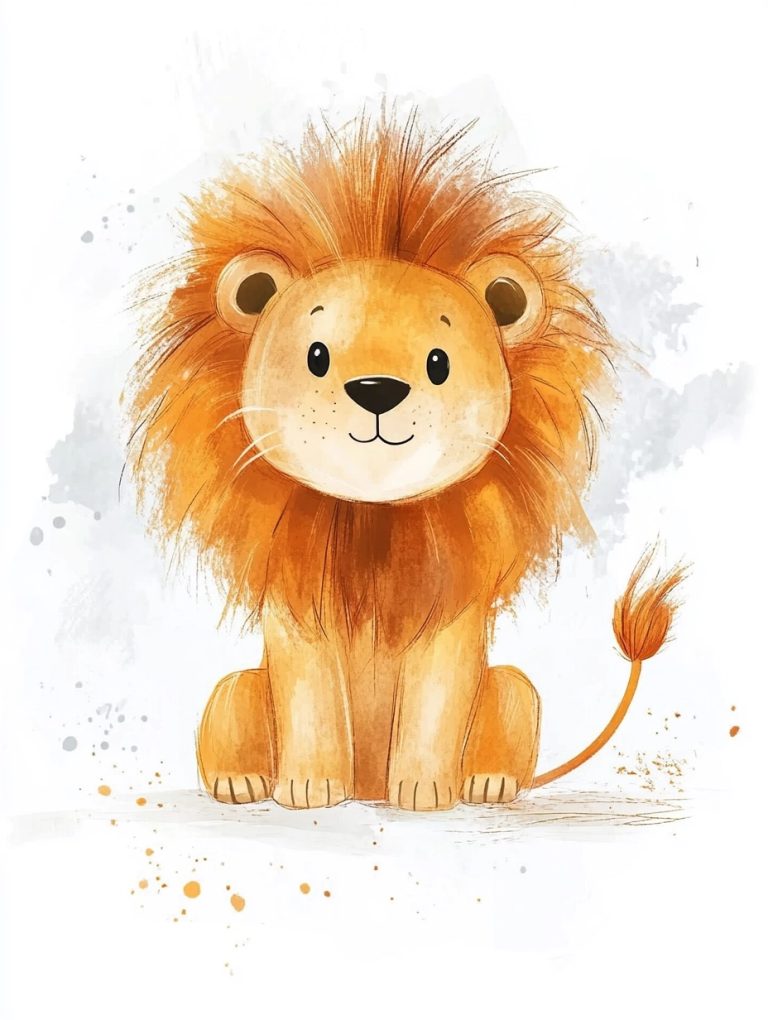 Pastel Lion Illustration