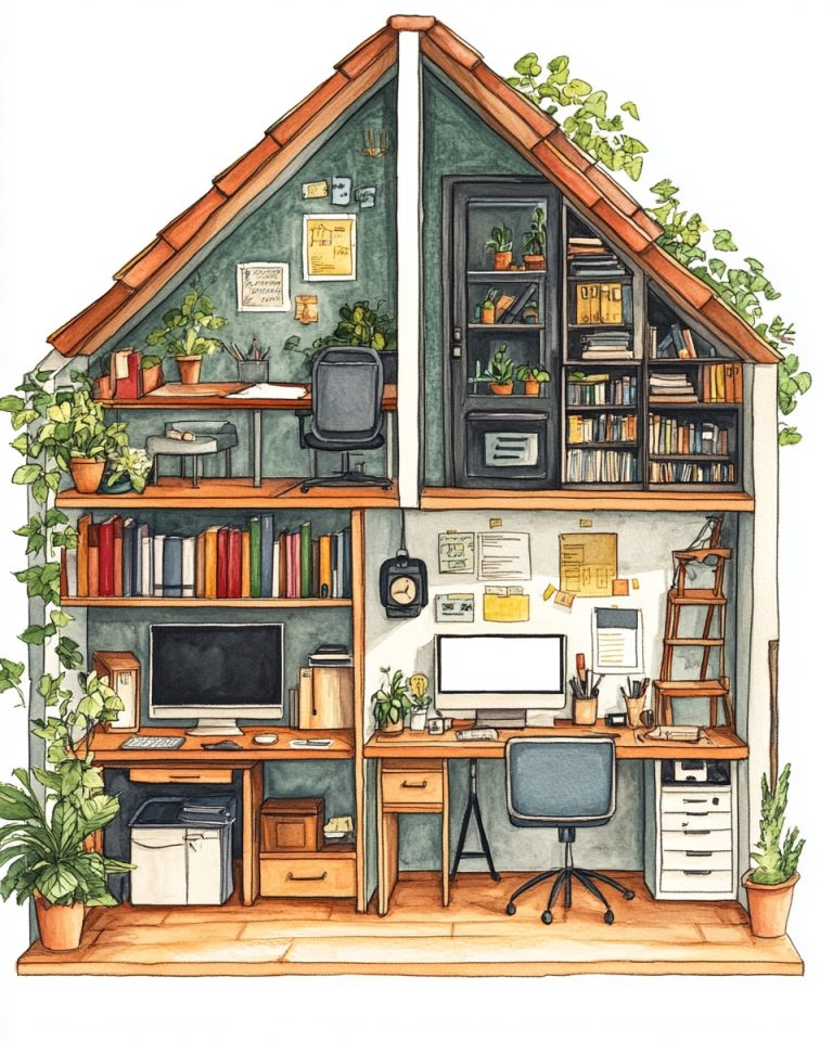 Pastel Office Illustration