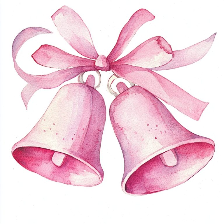 Pastel Pink Watercolor Bells