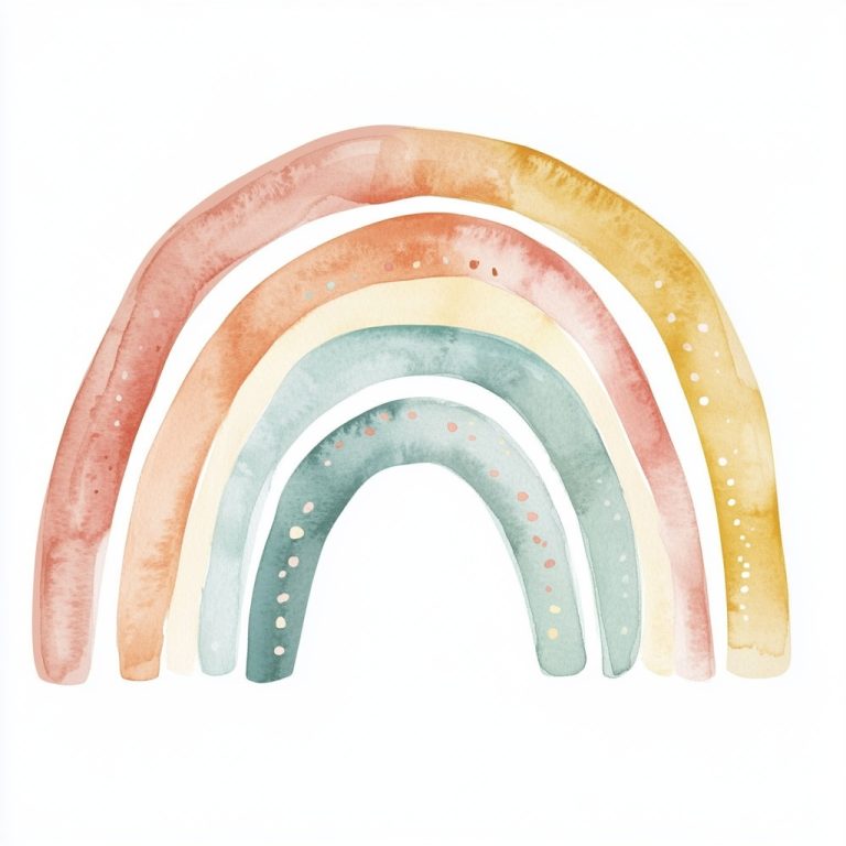 Pastel Rainbow Clipart Illustrations