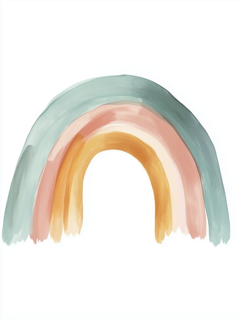 Pastel Rainbow on White