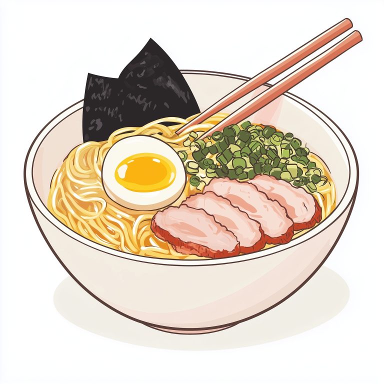 Pastel Ramen Bowl Illustration