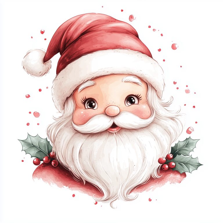 Pastel Santa Claus Illustration