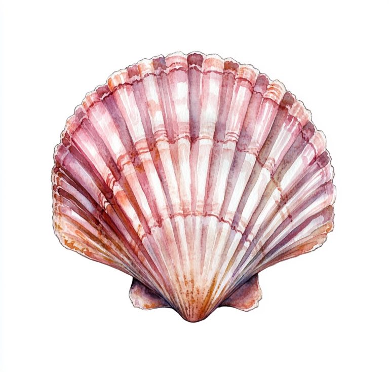 Pastel Scallop Shell Illustration