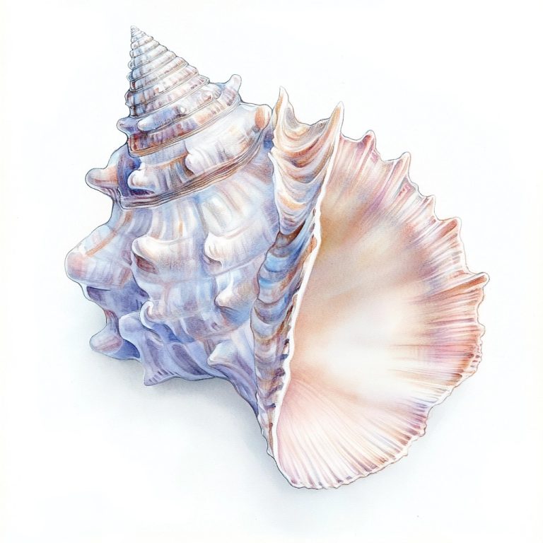 Pastel Seashell Watercolor Illustration