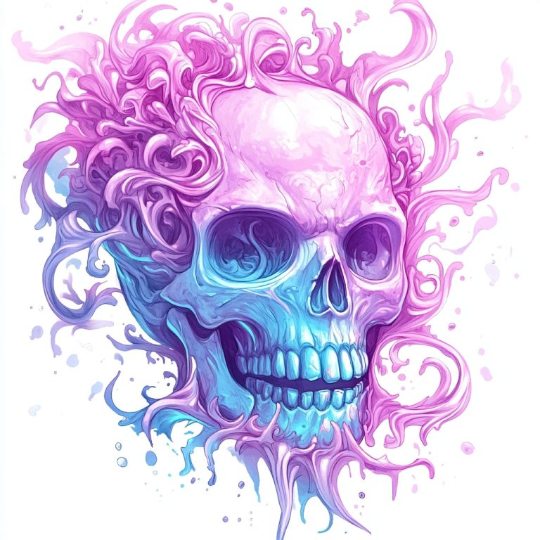 Pastel Skull Watercolor Design