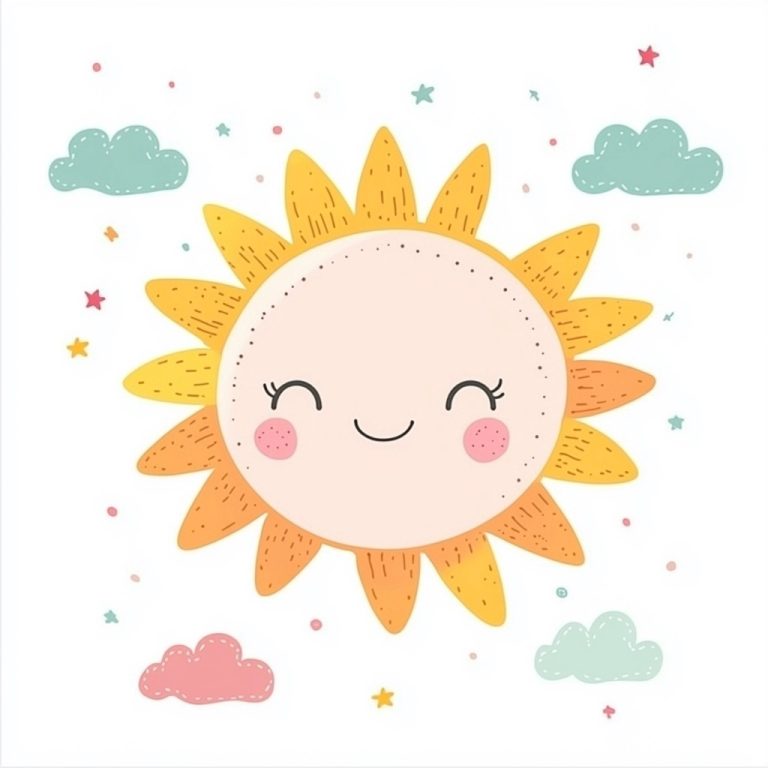 Pastel Sun Clipart Design