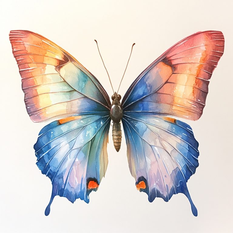 Pastel Watercolor Butterfly