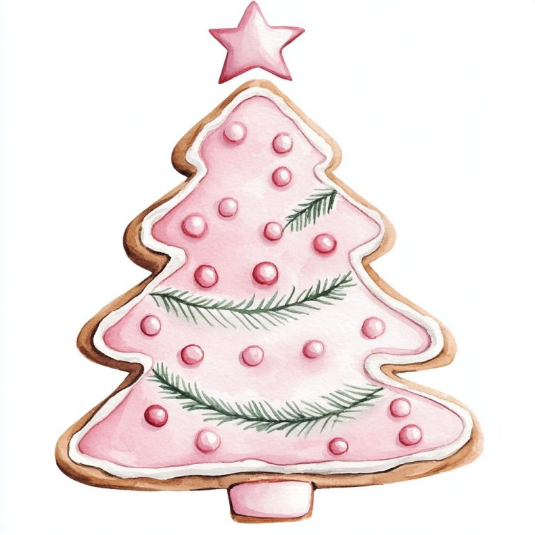 Pastel Watercolor Christmas Cookie