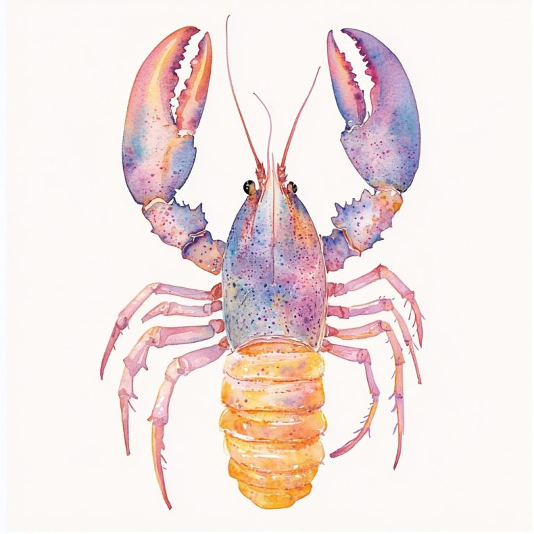 Pastel Watercolor Lobster