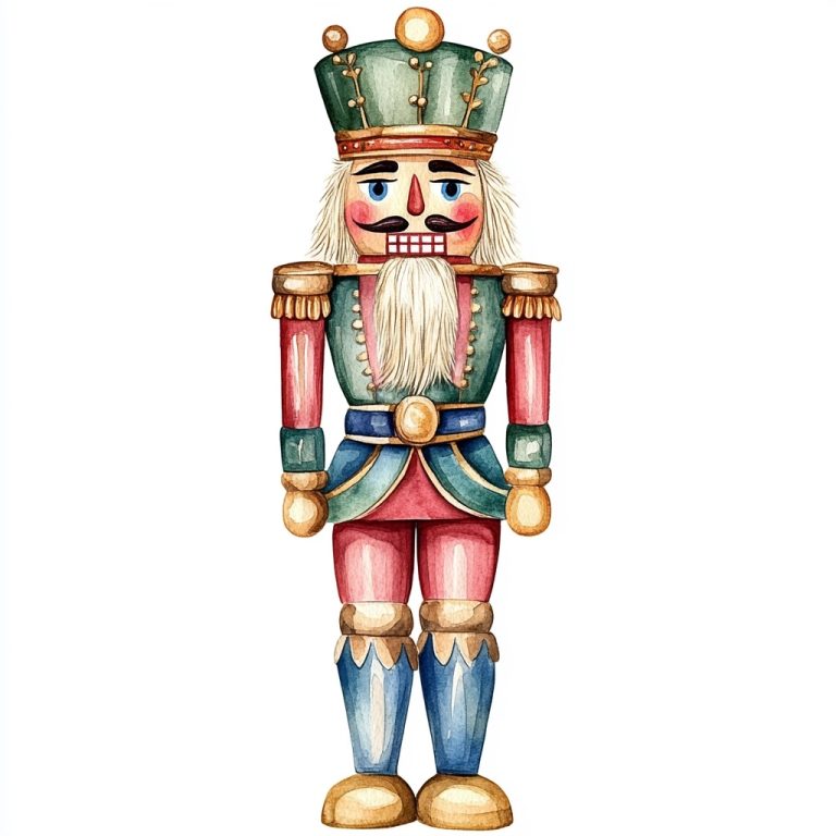 Pastel Watercolor Nutcracker Doll