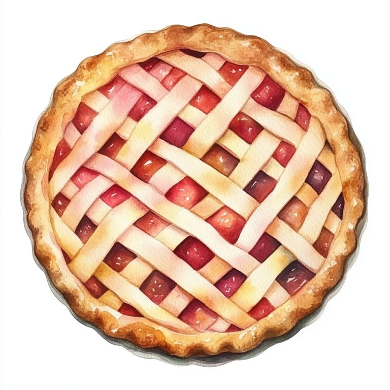 Pastel Watercolor Pie Illustration