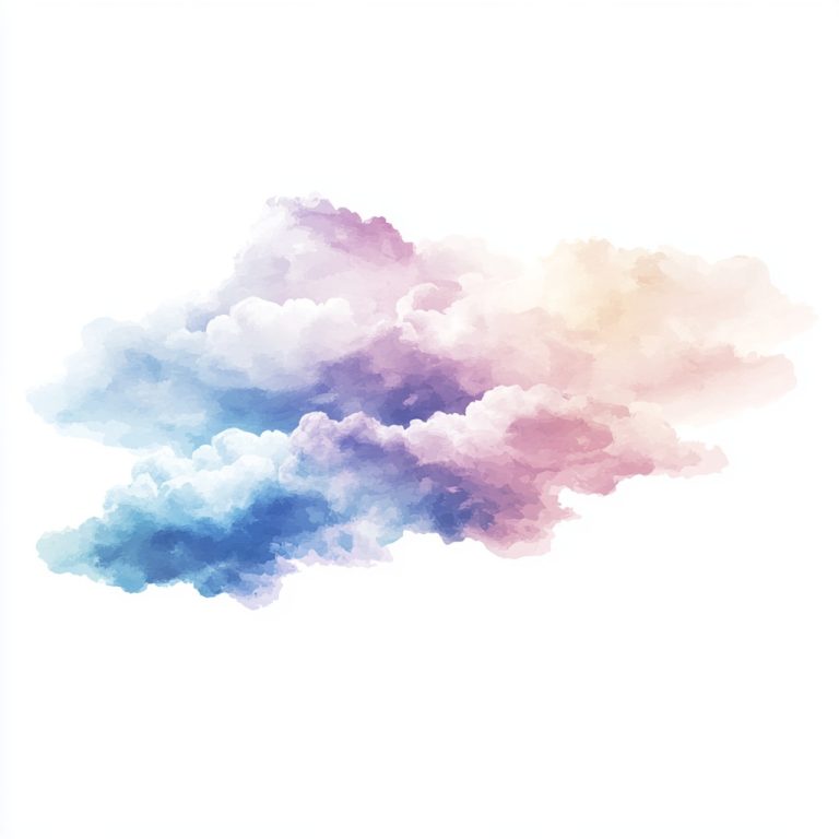 Pastel Watercolor Wind Scattered Clouds