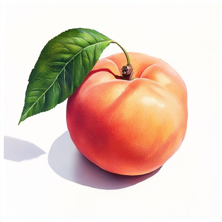 Peach on White Canvas