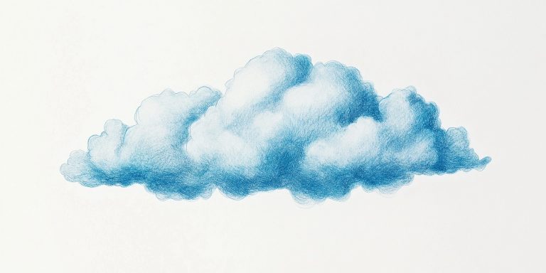 Pencil Cloud on Blue