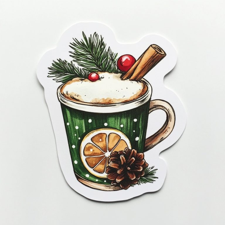 Pencil Painted Christmas Cup