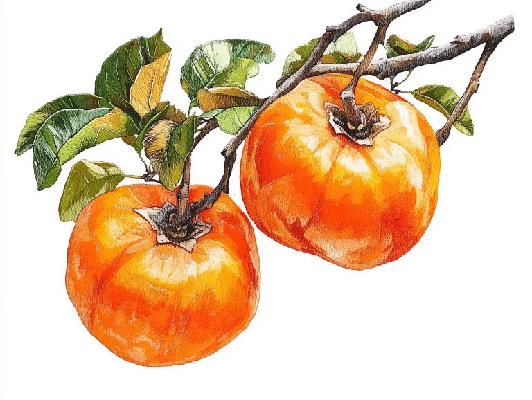 Persimmon Embroidery on White