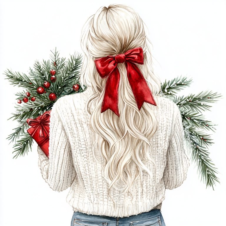 Photorealistic Christmas Girl Clipart