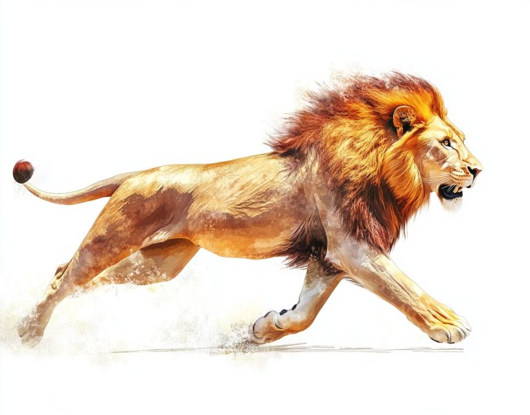 Photorealistic Running Lion