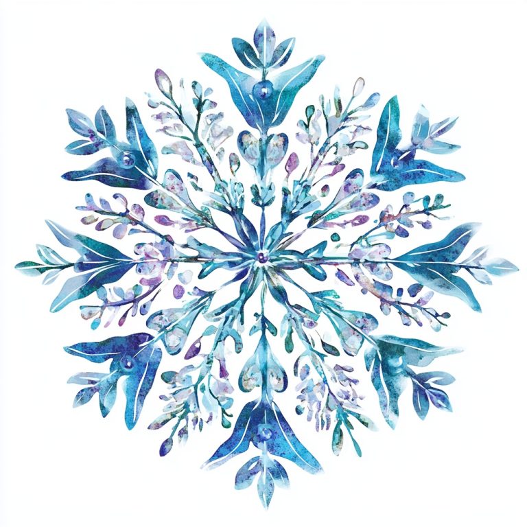 Photorealistic Watercolor Snowflakes