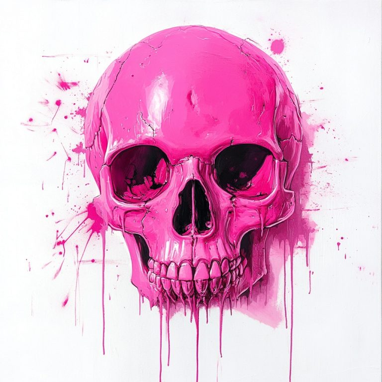 Pink Graffiti Skull Art