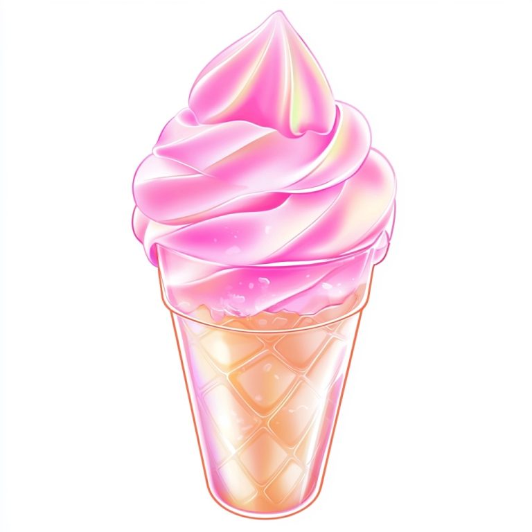 Pink Ice Cream Illustration