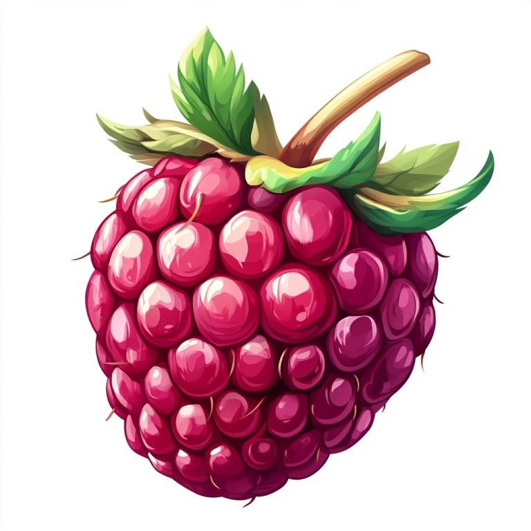 Playful Cartoon Raspberry on a Crisp White Canvas