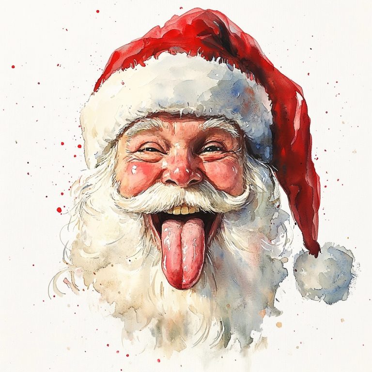 Playful Santa Watercolor Design