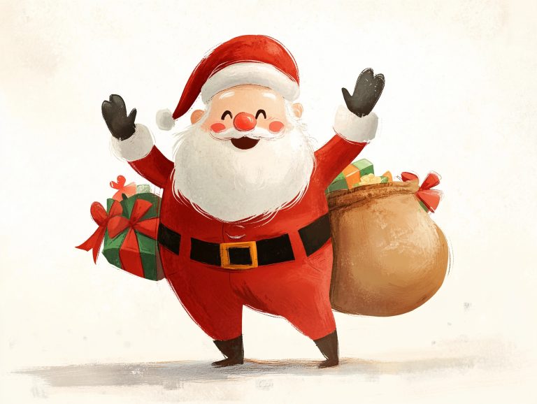 Playful Traditional Santa Illustration