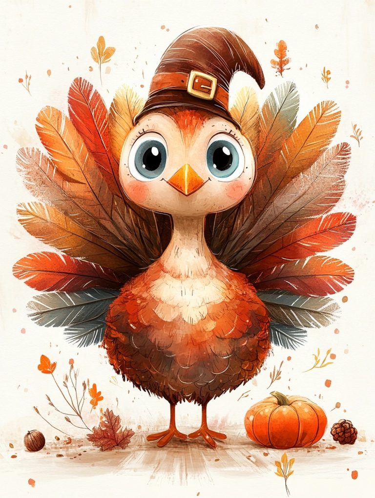 Playful Turkey Illustration