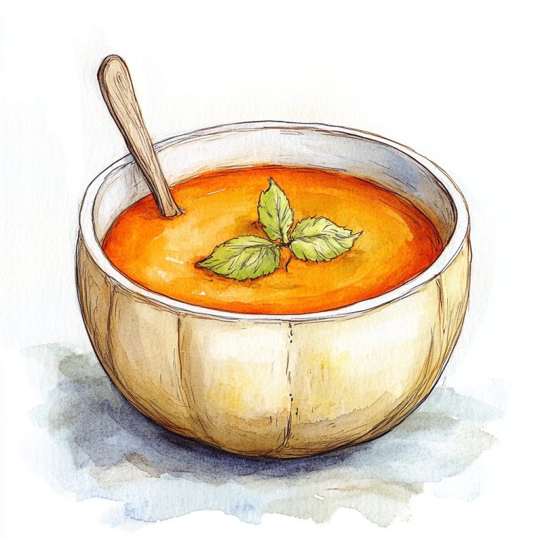 Playful Watercolor Pumpkin Soup