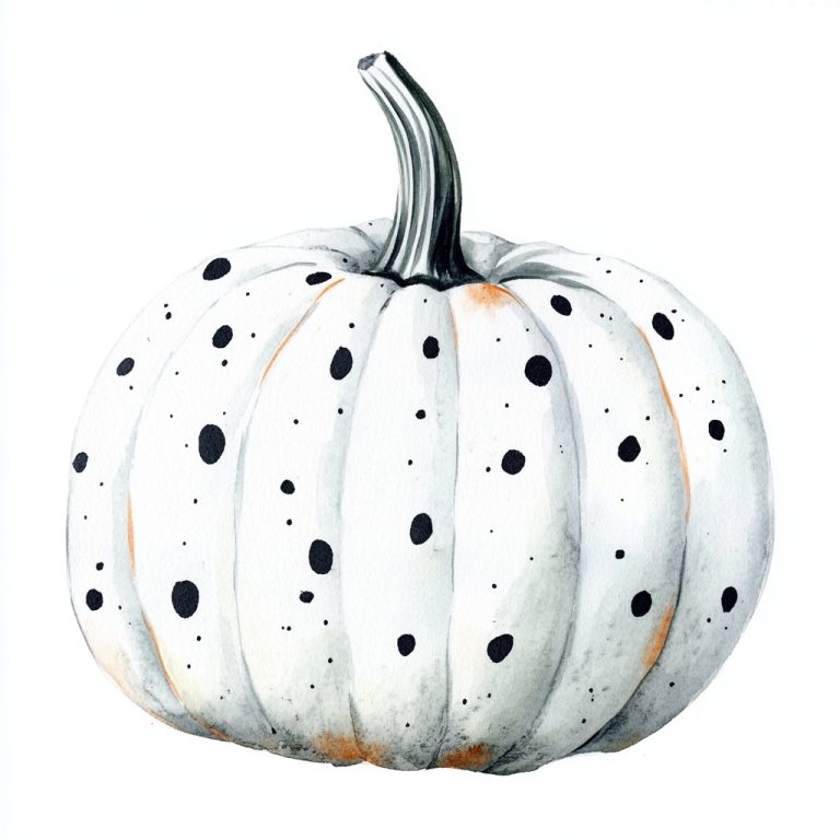 Polka Dot Pumpkin Watercolor