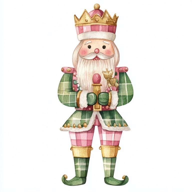 Preppy Nutcracker Santa Illustration