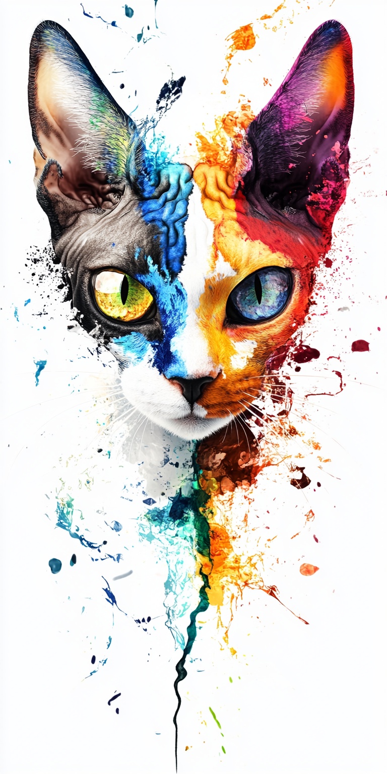 Psychedelic Devon Rex Portrait