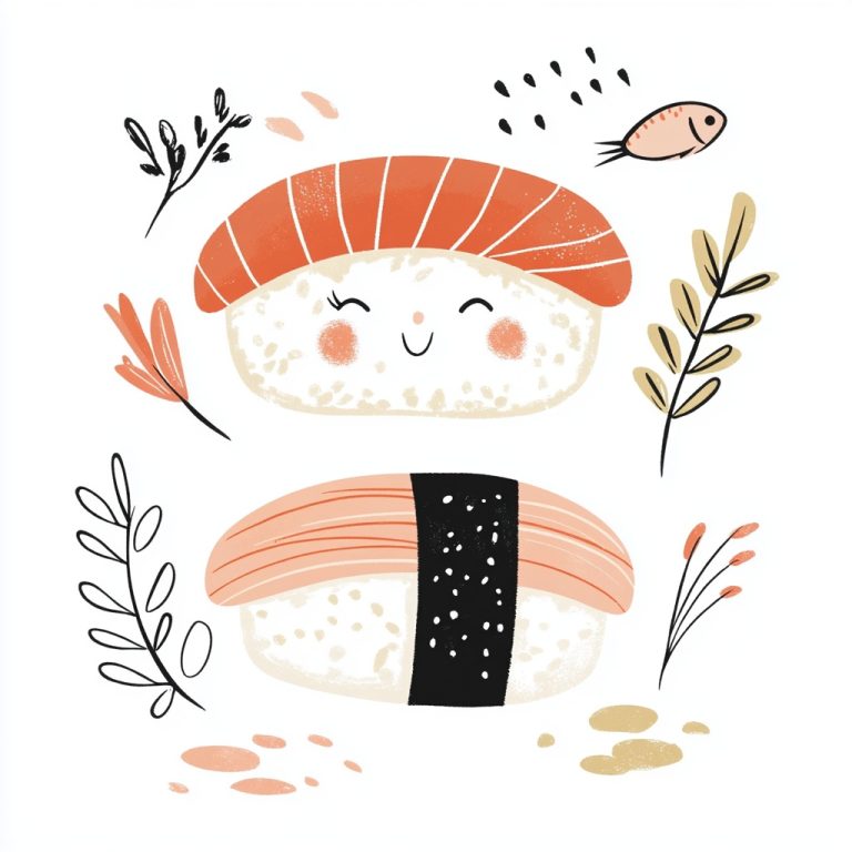 Quirky Nigiri Sushi Illustration