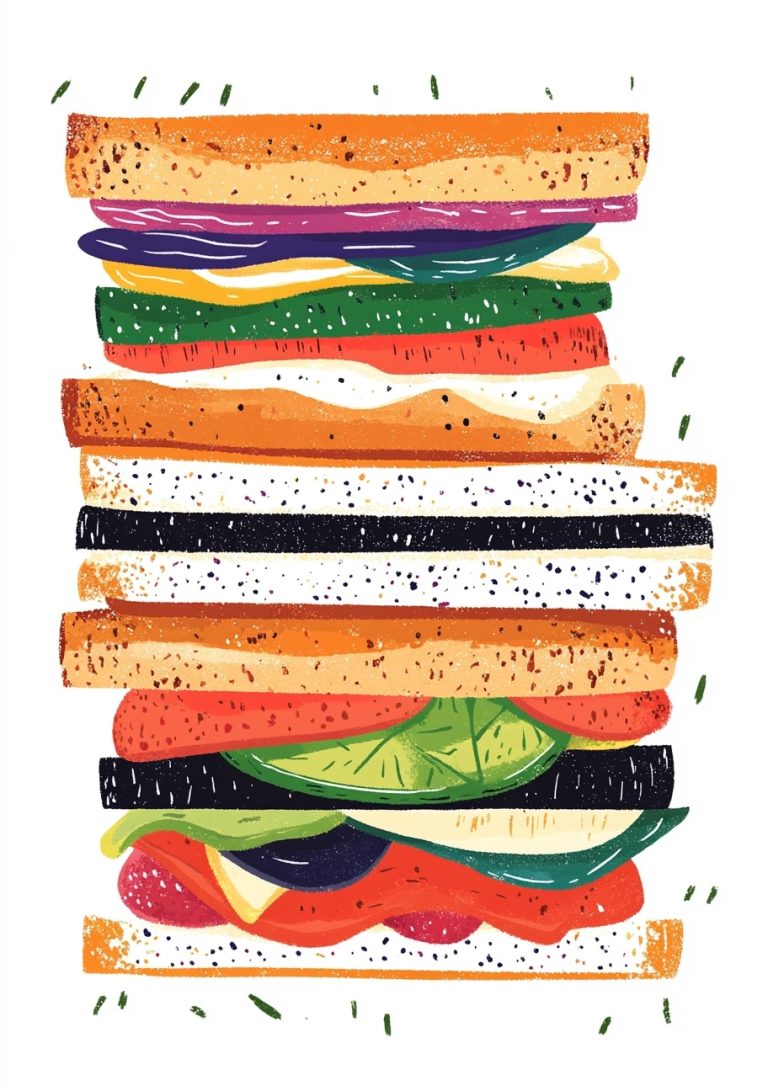 Quirky Sandwiches Illustration