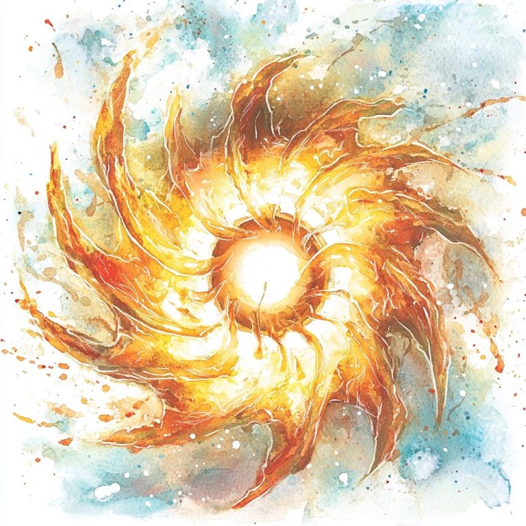 Radiant Halo Watercolor Art