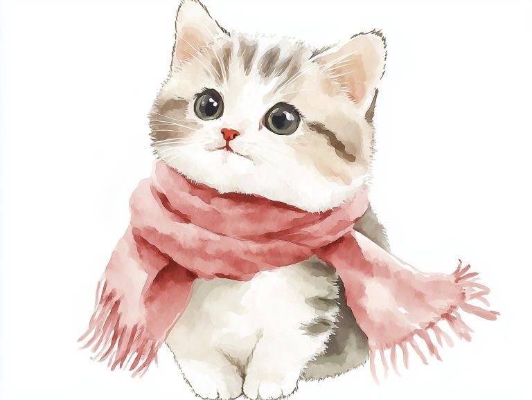 Ragdoll Cat Watercolor Illustration