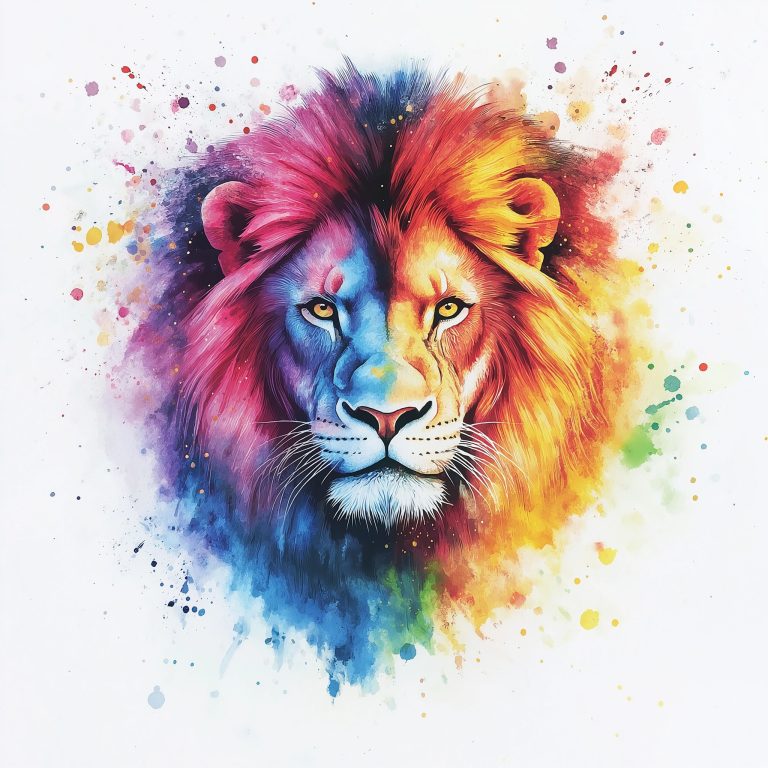 Rainbow Lionhead Aquarelle