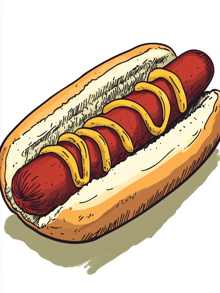 Raw Hot Dog Illustration