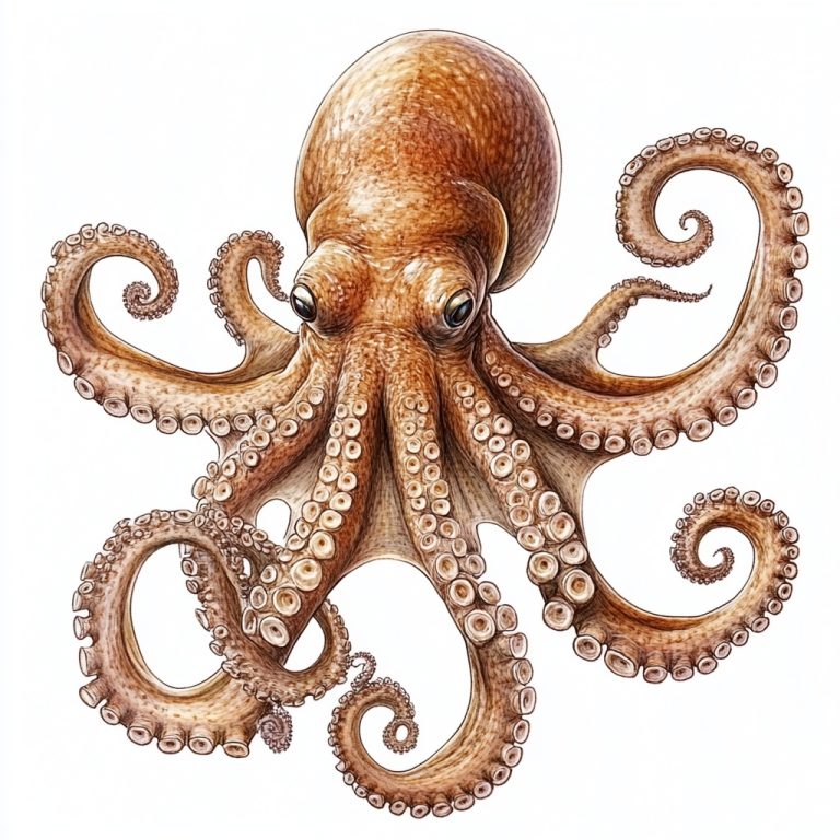 Raw Octopus Illustration