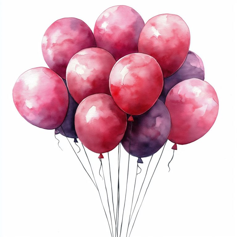 Raw Pink Watercolor Balloons