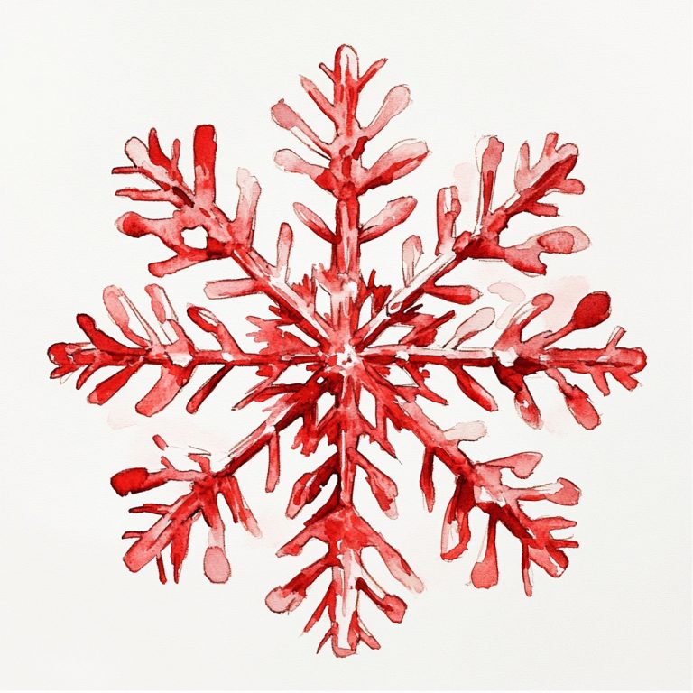 Realistic Aerial Snowflake Watercolor