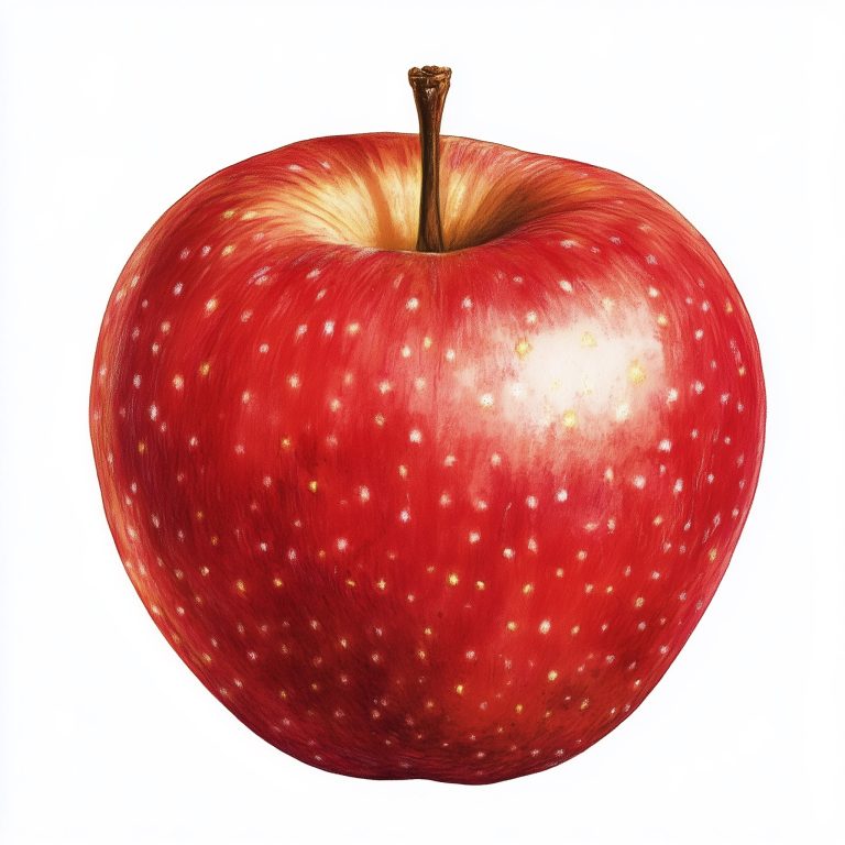 Realistic Apple on White