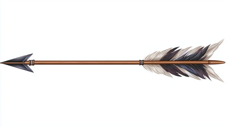 Realistic Arrow with Feathers